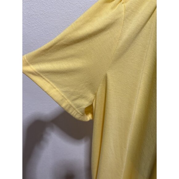 JMS Just My Size Womans 4 X 26W/28W Pullover Top Blouse Cap Sleeve Yellow - Picture 2 of 7